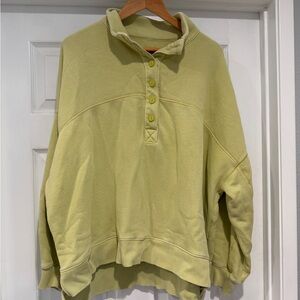 Women's Green Button-Up Sweatshirt